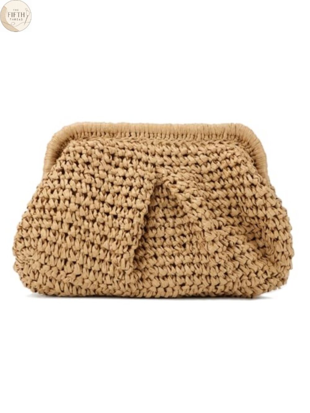 Straw Clutch Purses for Women Cloud Dumpling Pouch Straw Crossbody Shoulder
